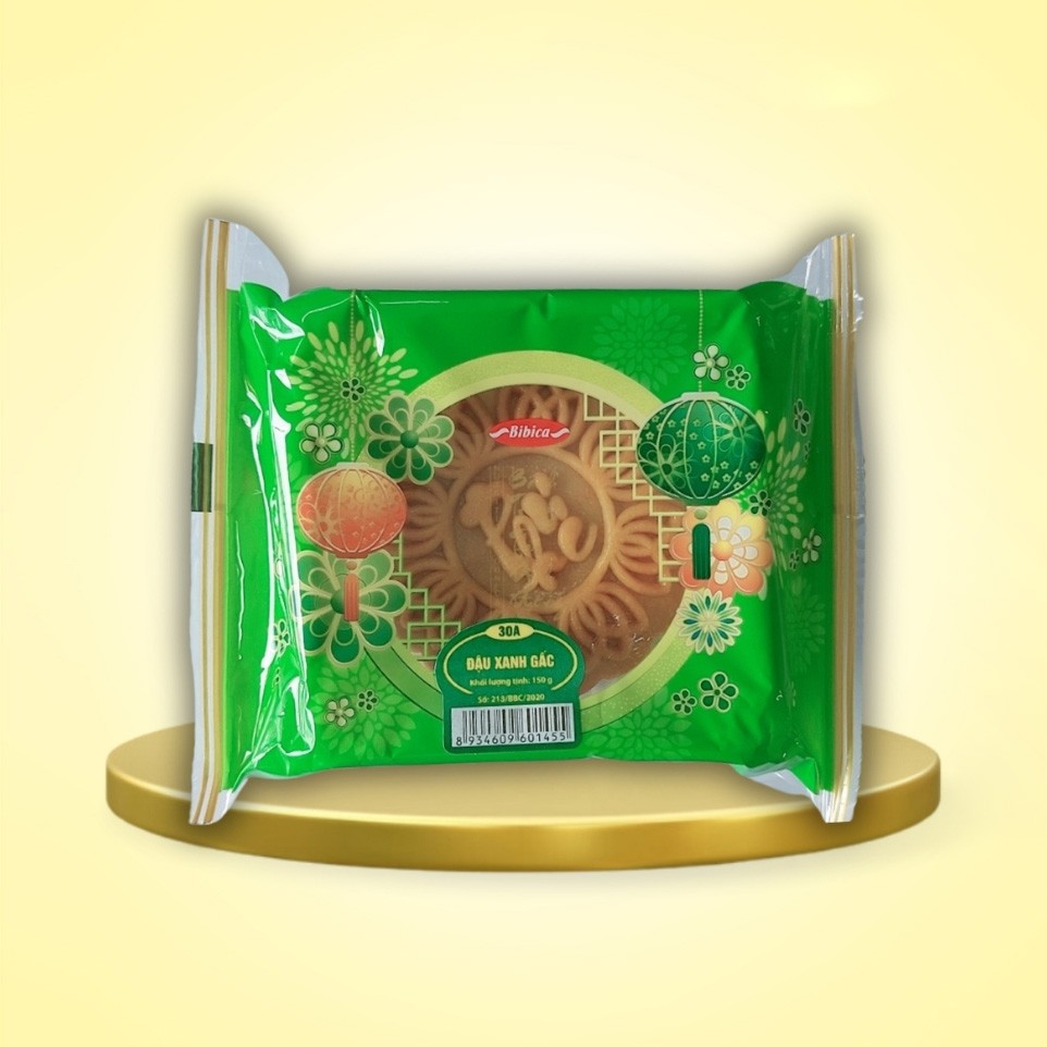 Bánh nướng dinh dưỡng Đậu xanh Gấc 30A Bibica — 150g GI thấp