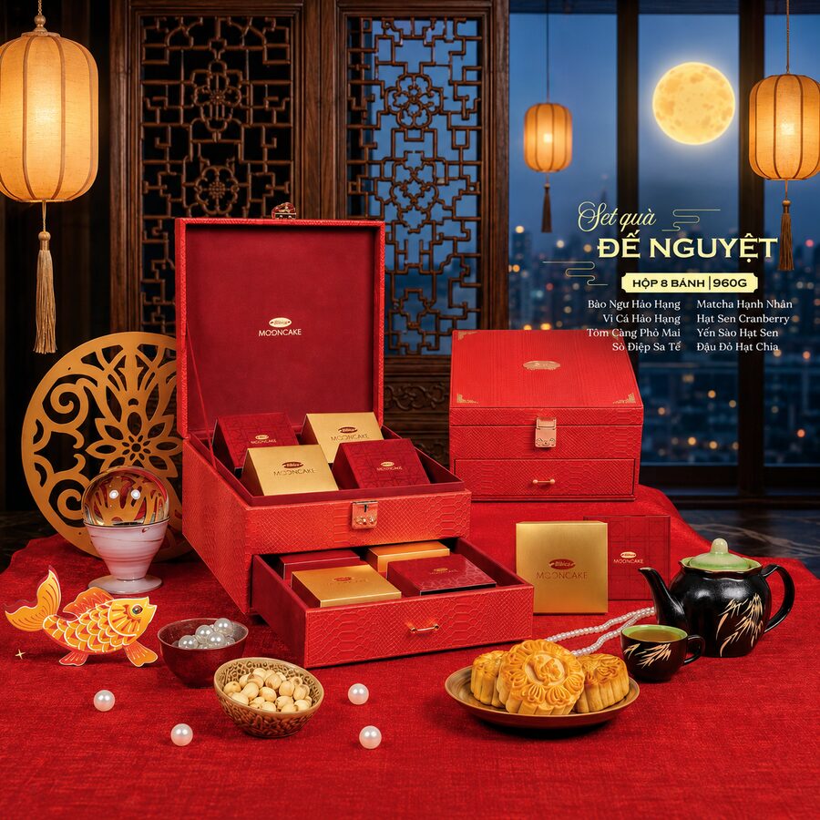 Set quà Đế Nguyệt Bibica 2026 — 960g 8 bánh