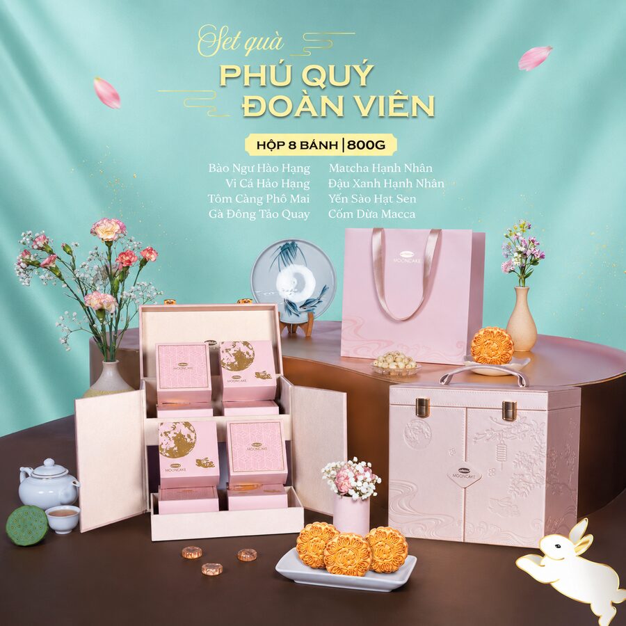 Set quà Phú Quý Đoàn Viên Bibica 2026 — 800g 8 bánh