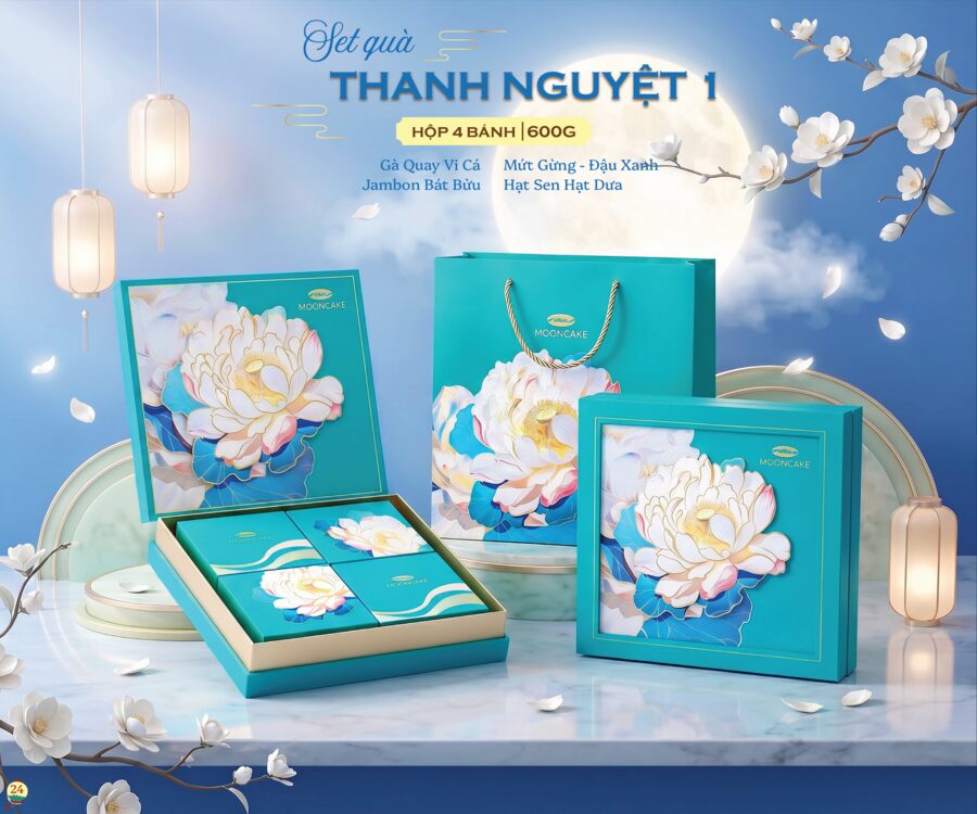 Set quà Thanh Nguyệt mẫu 1 Bibica 2026 — 600g 4 bánh
