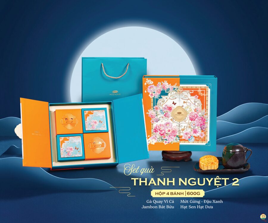 Set quà Thanh Nguyệt mẫu 2 Bibica 2026 — 600g 4 bánh